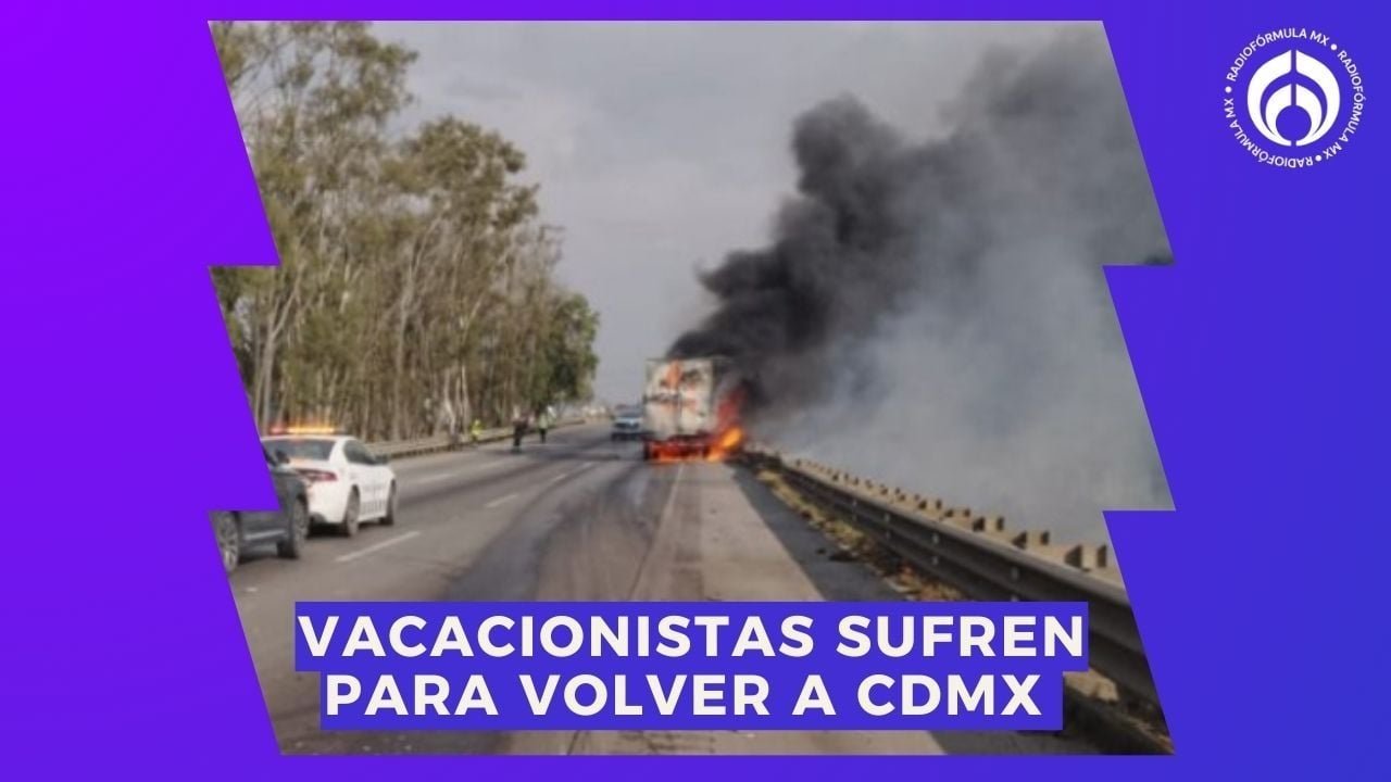 (Video) Caos en la México-Querétaro: Incendio de Tráiler Causa Reducció de Carriles