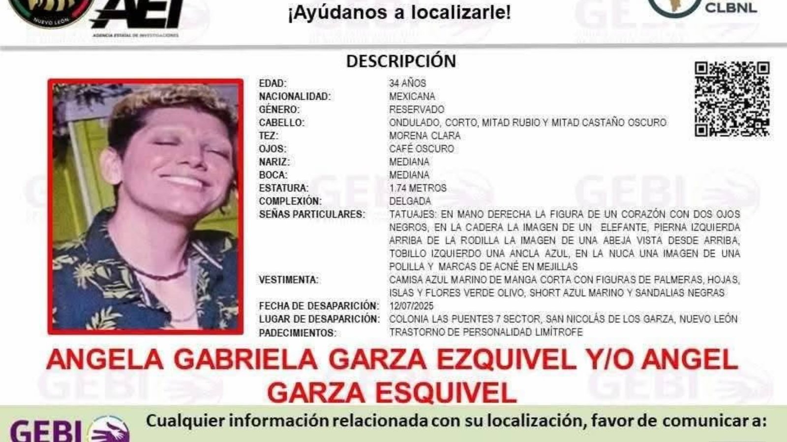 Buscan a Ánge, Joven Trans que desapareció Luego de Asistir Un festival en Monterrey