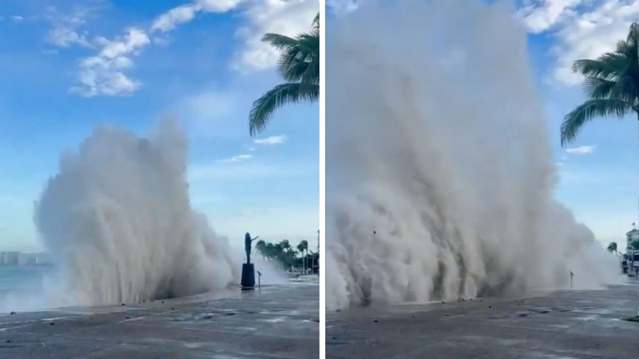 Huracán Priscilla se acerca A Puerto Vallarta y Cabo San Lucas, Así Luce El Oleaje de Hasta 4 Metro de Altura | Fotos