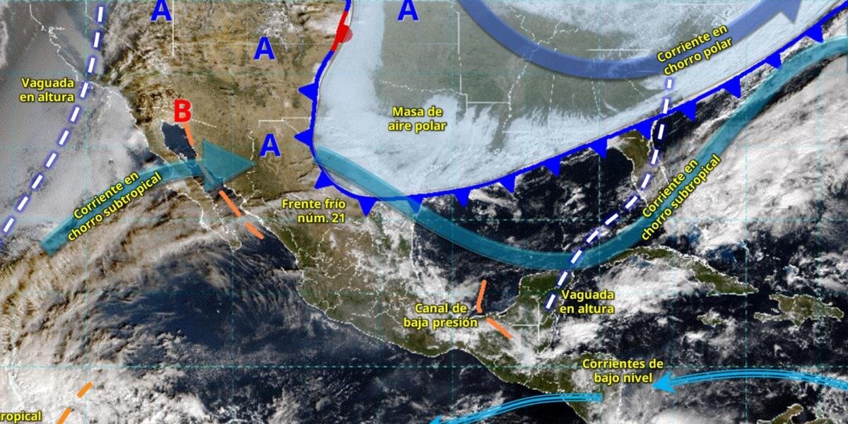Frente frío 21 marcará el inicio de semana con lluvias, viento y descenso térmico en gran parte del país